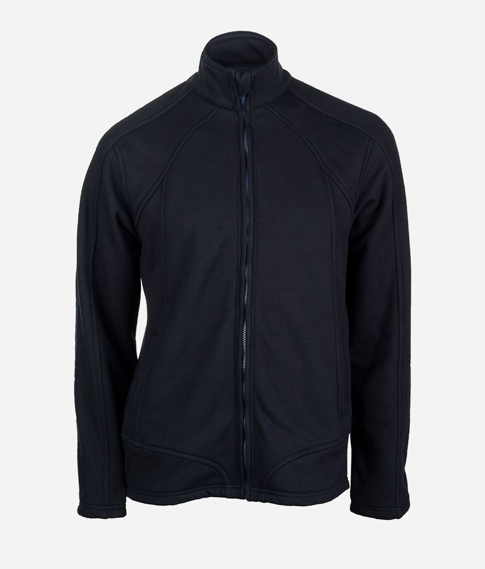 Imagen de una chompa fleece negra confeccionada por Confortline