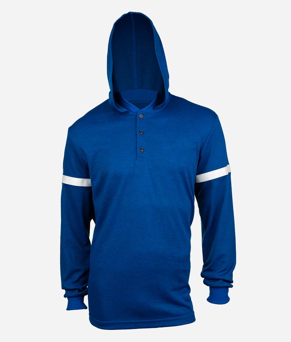 Imagen de un hoodie azul confeccionando por Confortline